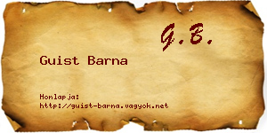 Guist Barna névjegykártya